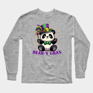 Mardi Gras black and white panda Long Sleeve T-Shirt